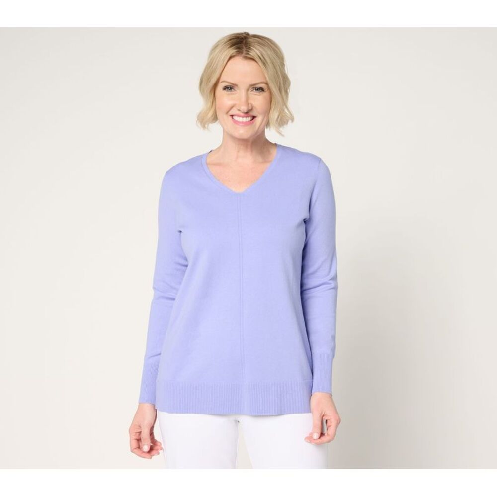 Brandis Dress Out Loud Women's Top Sweater Sz XL Smoothing V-Neck Purple A686155